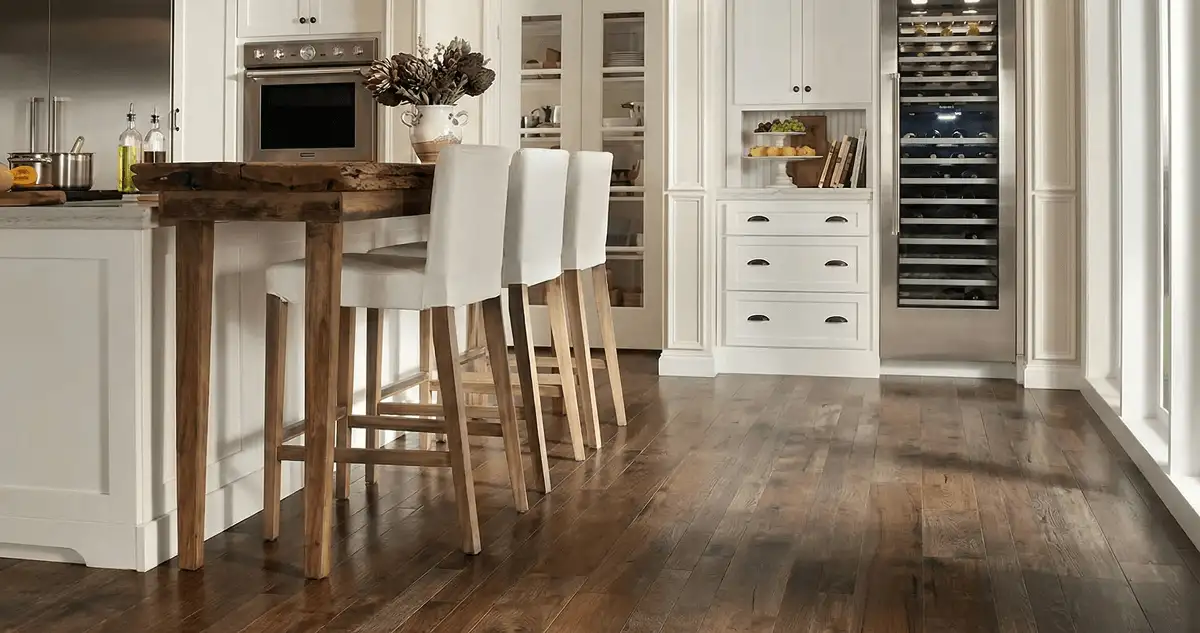 Professionally installed and refinished hardwood flooring in a residential home, showcasing smooth finish and natural wood tones in Albany, NY